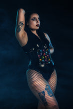 Load image into Gallery viewer, Colourful skulls corset