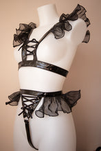 Load image into Gallery viewer, PVC and frills harness set