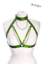 Load image into Gallery viewer, Green Fetish Holographic harness
