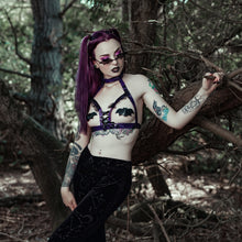 Load image into Gallery viewer, purple and black lace gothic harness