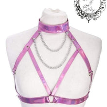 Load image into Gallery viewer, Pink Fetish Holographic Harness