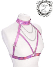 Load image into Gallery viewer, Pink Fetish Holographic Harness