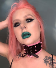 Load image into Gallery viewer, Vinyl Viper Neck Corset