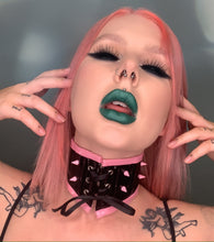 Load image into Gallery viewer, Vinyl Viper Neck Corset