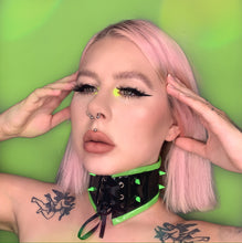 Load image into Gallery viewer, Vinyl Viper Neck Corset