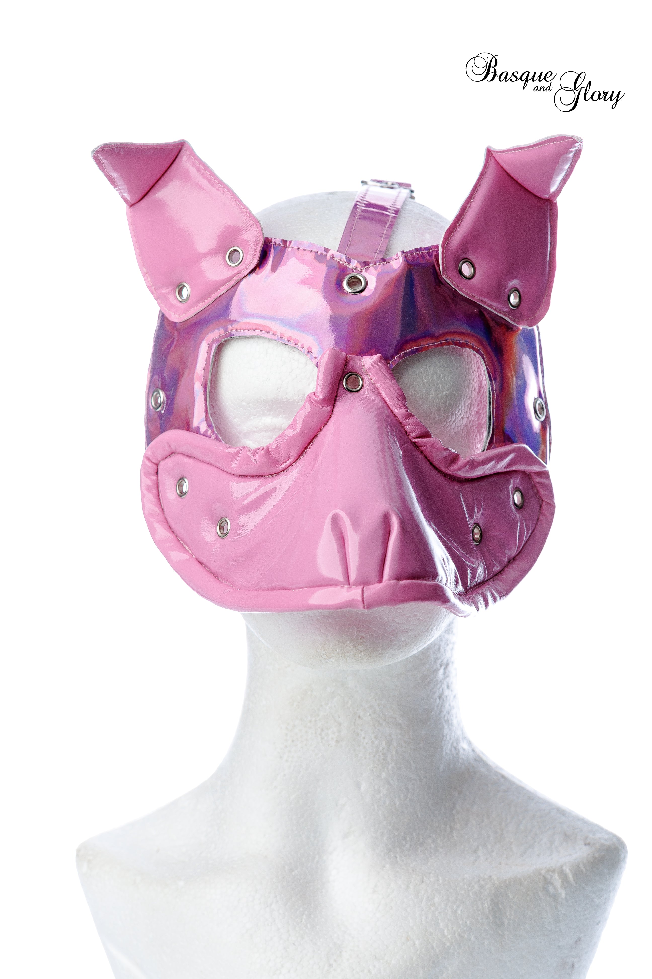 Pink Holographic Dog Mask – Basque and Glory
