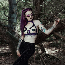 Load image into Gallery viewer, purple and black lace gothic harness
