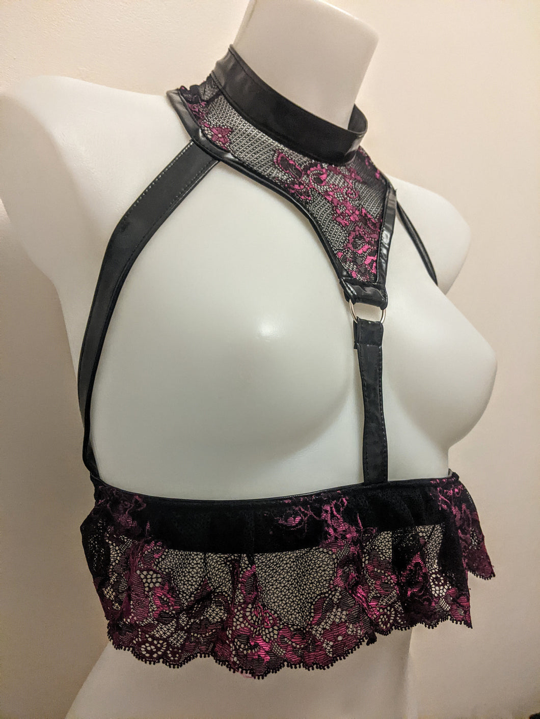 Pink and black lace Harness