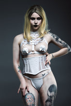 Load image into Gallery viewer, White mesh and lace corset
